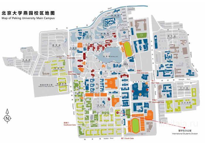 Карта кампуса Пекинского университета