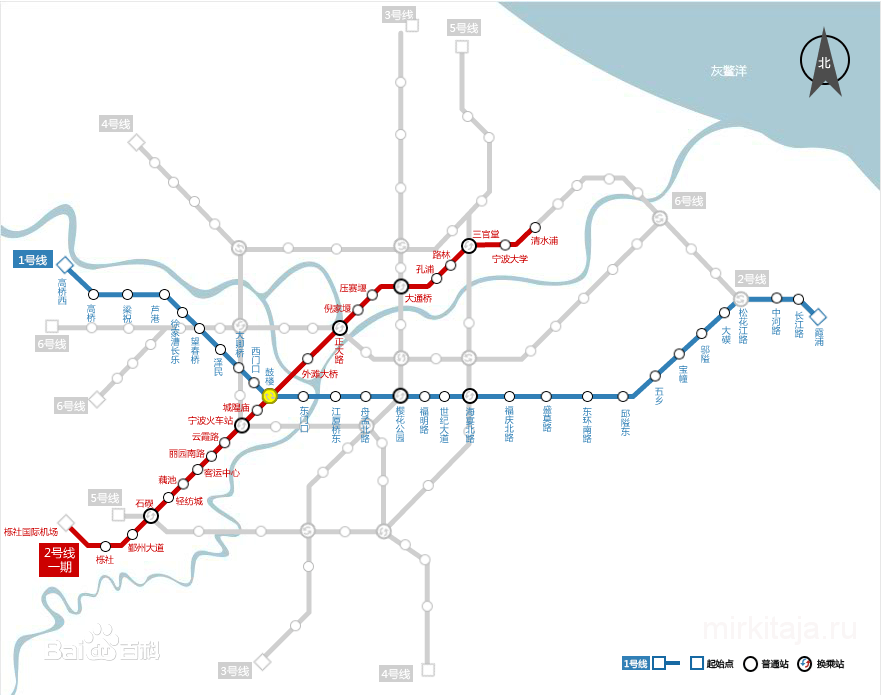 карта метро Нинбо